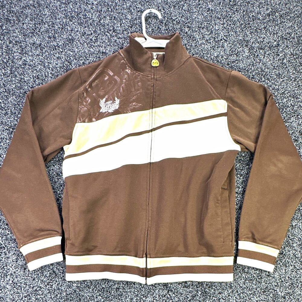 Vintage Y2K Billabong M650VDAP Track Jacket Mens M Brown Cream Full Zip Surf